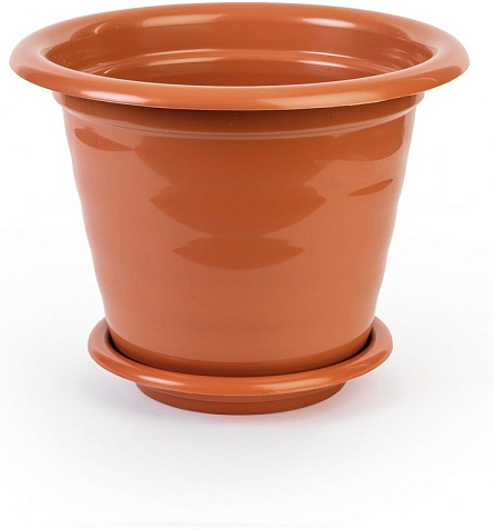 Горшок Виола 16л с поддоном коричневый М1538 купить в СОМ