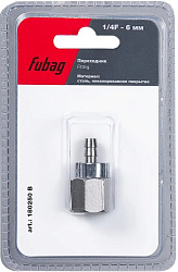 Соединитель Fubag, внутренняя резьба 1/4", елочка 6мм, с обжимным кольцом