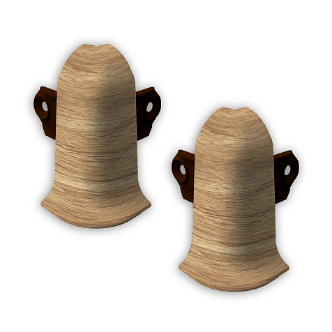 Угол наружный для напольного плинтуса 212 Лексида с крепежом 55мм Дуб светлый купить в СОМ