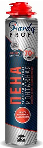 Пена монтажная профессиональная Hardy 70, всесезонная, 1000 мл купить в СОМ